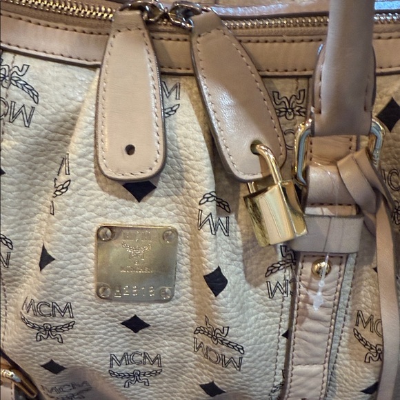 MCM Tan Monogram Satchel - Picture 6 of 9